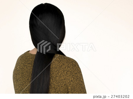 Woman Long Hair Rear View Portrait Concept 27403202