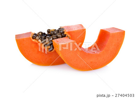 sliced ripe papaya with seed on with background sliced ripe papaya with seed on with background 27404503