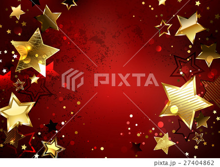 Red background with gold stars 27404862