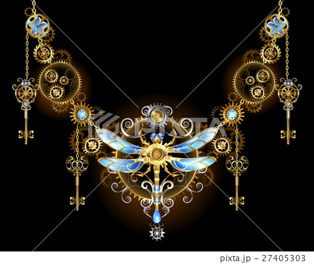 Symmetric ornament with dragonfly 27405303