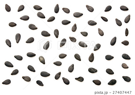 black sesame seeds on white background black sesame seeds on white background 27407447