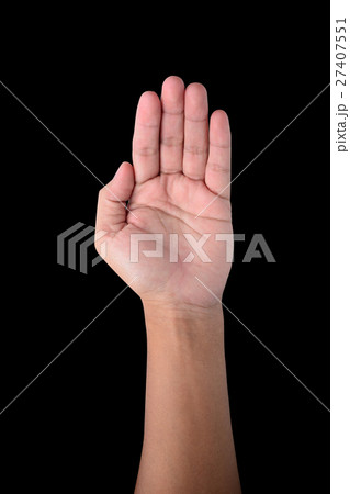 hand up isolated on black 27407551
