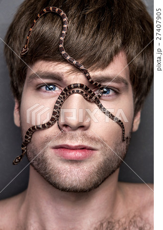 Portrait of a Young Handsome Man with Snake Portrait of a Young Handsome Man with Snake 27407905