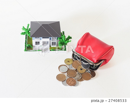 財布からでた小銭と建築模型 財布からでた小銭と建築模型 27408533