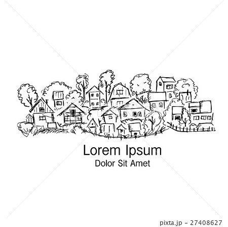 Village, abstract sketch for your design Village, abstract sketch for your design 27408627