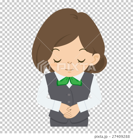 女性 OL お辞儀 上半身 イラスト 女性 OL お辞儀 上半身 イラスト 27409288