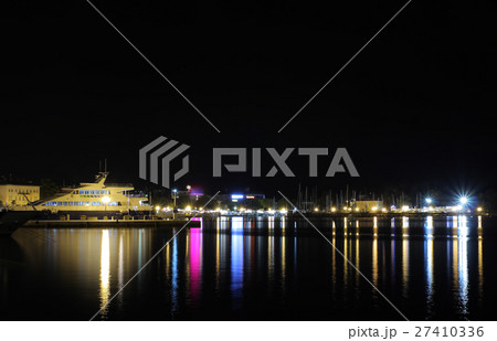 Tourist harbor in Porec in Croatia at night 27410336
