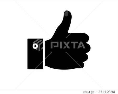 Print Thumb Up vector icon.cobalt color, rounded  27410398
