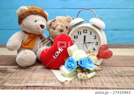 Valentine day decoration with brown bear 27410963