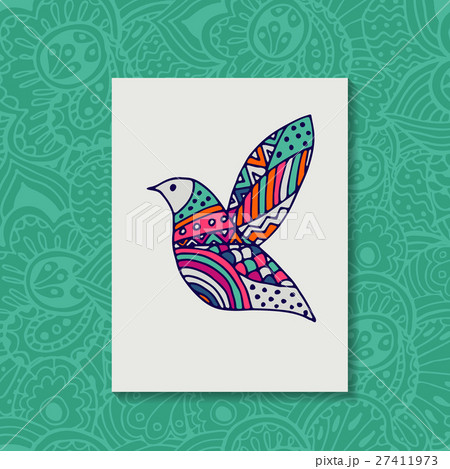 Zentangle stylized bird. Hand drawn vector 27411973