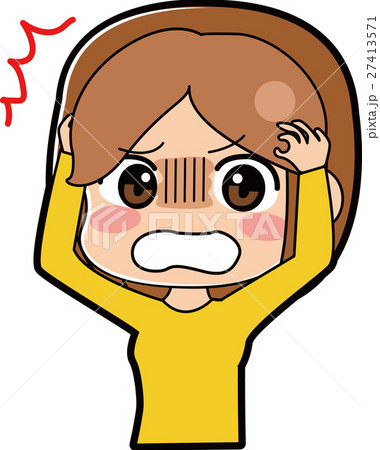 ショックを受ける女の子のイラストのイラスト素材 ショックを受ける女の子のイラストのイラスト素材