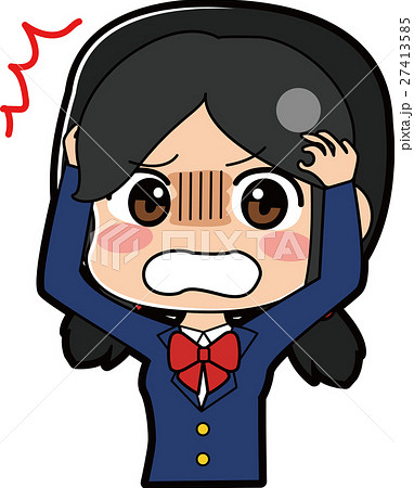ショックを受ける女子学生のイラスト 27413585