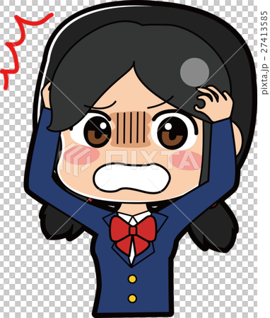 ショックを受ける女子学生のイラスト 27413585