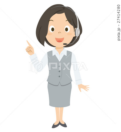 女性　オペレーター　全身　イラスト 27414280