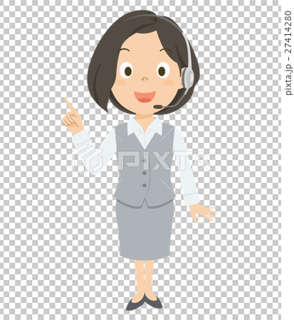 女性　オペレーター　全身　イラスト 27414280