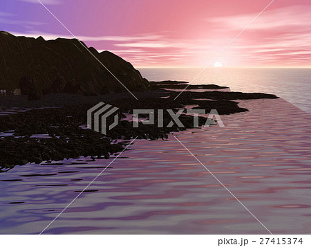 岩礁帯の海 日の出 岩礁帯の海 日の出 27415374