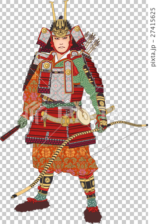 大鎧姿の武士のイラスト素材