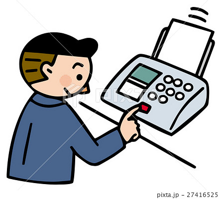 ビジネスシーン Fax送信のイラスト素材