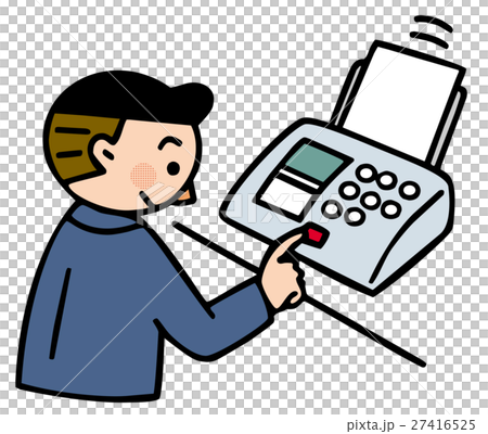 ビジネスシーン Fax送信のイラスト素材