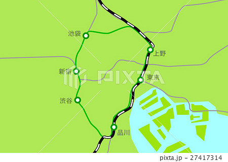 イラスト素材: 東京電車マップ 27417314