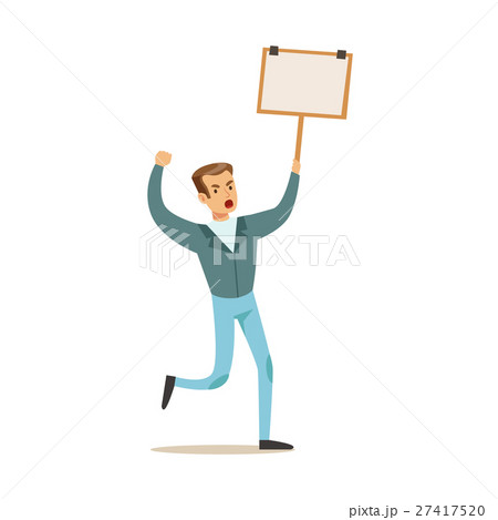 Man Throwing Fist In THe Air Marching In Protest 27417520