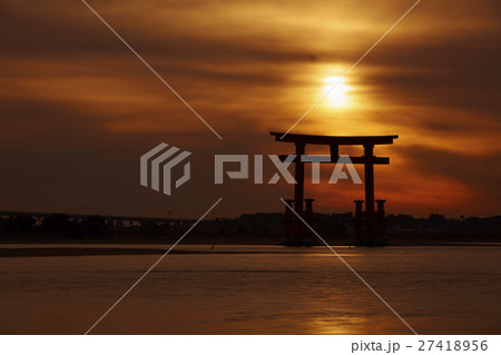 静岡県 浜松市 弁天島 夕日 静岡県 浜松市 弁天島 夕日 27418956