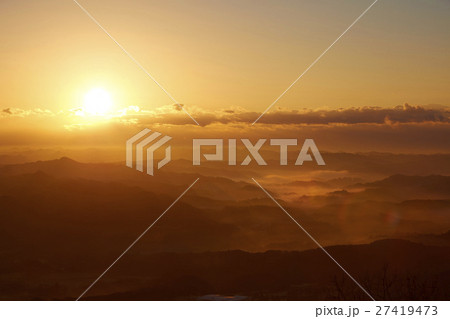 鹿野山　九十九谷展望公園より　朝日 27419473