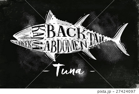 Tuna cutting scheme chalk 27424097