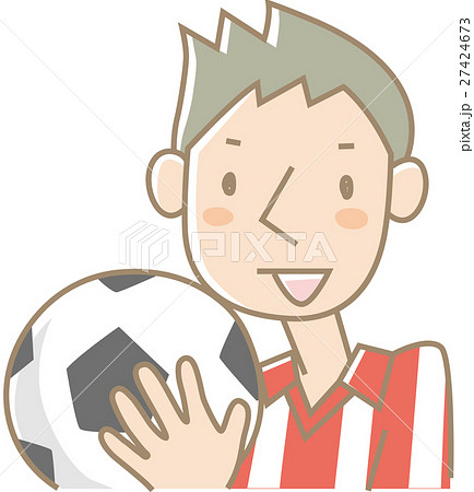 サッカーボールを持つ若い男性（赤） 27424673