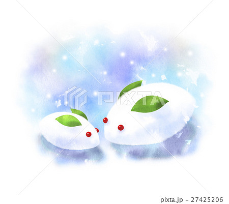 雪ウサギのイラスト素材
