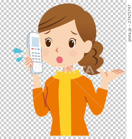 電話をかける女性　主婦　トラブル 27425747