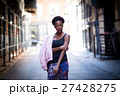 Portrait of young black woman on city street 27428275