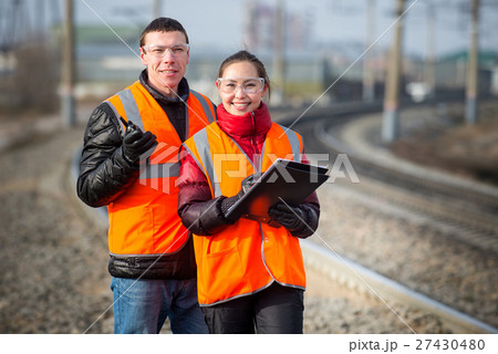 Railroad workers doing their job 27430480