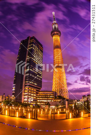 東京スカイツリー 「リオ五輪 金メダル」ライトアップ 東京スカイツリー 「リオ五輪 金メダル」ライトアップ 27431511