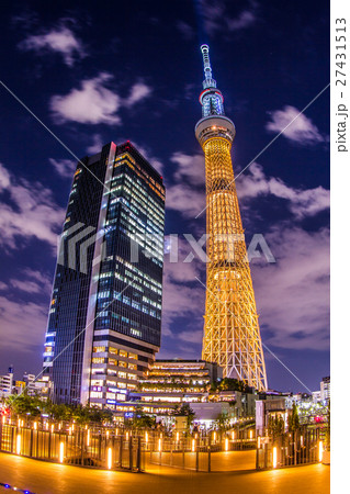 東京スカイツリー 「リオ五輪 金メダル」ライトアップ 東京スカイツリー 「リオ五輪 金メダル」ライトアップ 27431513