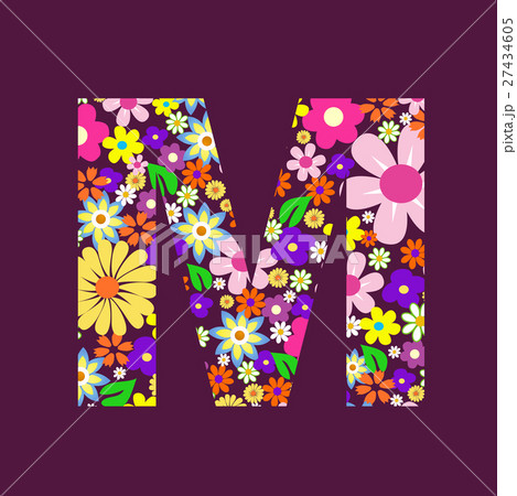 Letter of beautiful flowers M 27434605