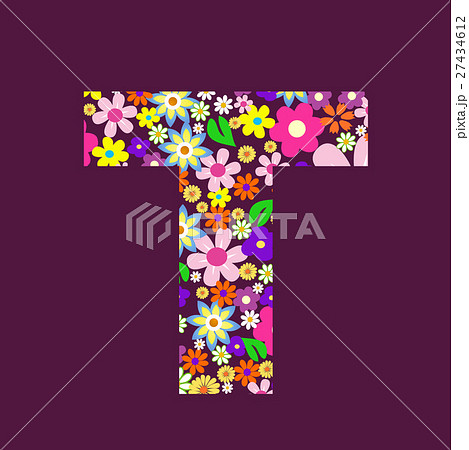 Letter of beautiful flowers T Letter of beautiful flowers T 27434612