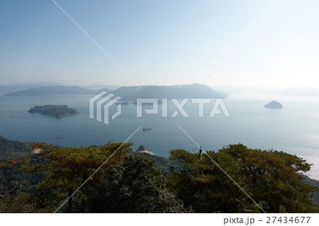 宮島・獅子岩展望台から江田島、大奈佐美島方面を望む、広島県 27434677