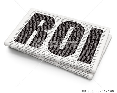 Business concept: ROI on Newspaper background 27437466