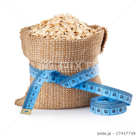 Oatmeal flakes isolated on white 27437739