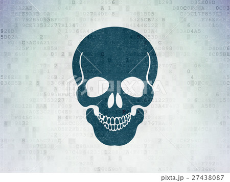 Health concept: Scull on Digital Data Paper Health concept: Scull on Digital Data Paper 27438087