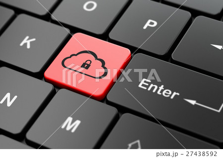 Cloud computing concept: Cloud With Padlock on 27438592