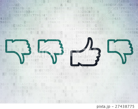 Social media concept: thumb up icon on Digital 27438775