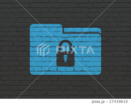 Finance concept: Folder With Lock on wall 27439610