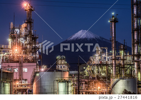 富士山と工場夜景 富士山と工場夜景 27441816