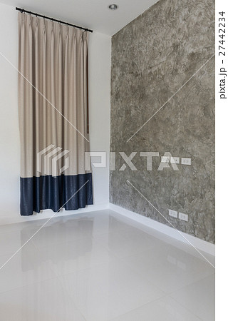 Two tone grey and blue curtains in modern room Two tone grey and blue curtains in modern room 27442234