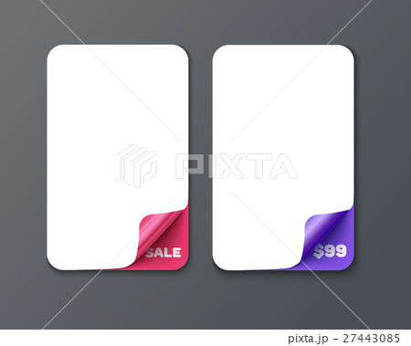 Set of vertical banner template with curl corners 27443085