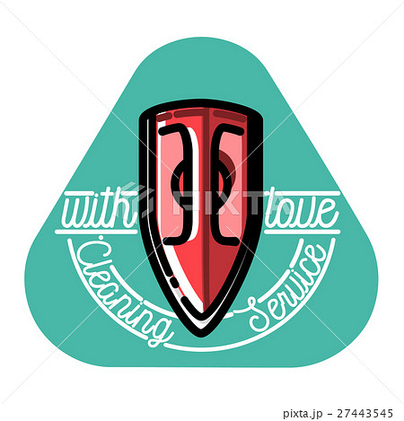 Color vintage cleaning service emblem. Color vintage cleaning service emblem. 27443545