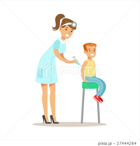 Boy Getting Vaccinated On Medical Check-Up With 27444264
