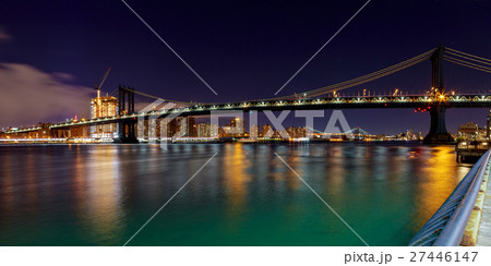 Manhattan Bridge and skyline Night, New York City Manhattan Bridge and skyline Night, New York City 27446147